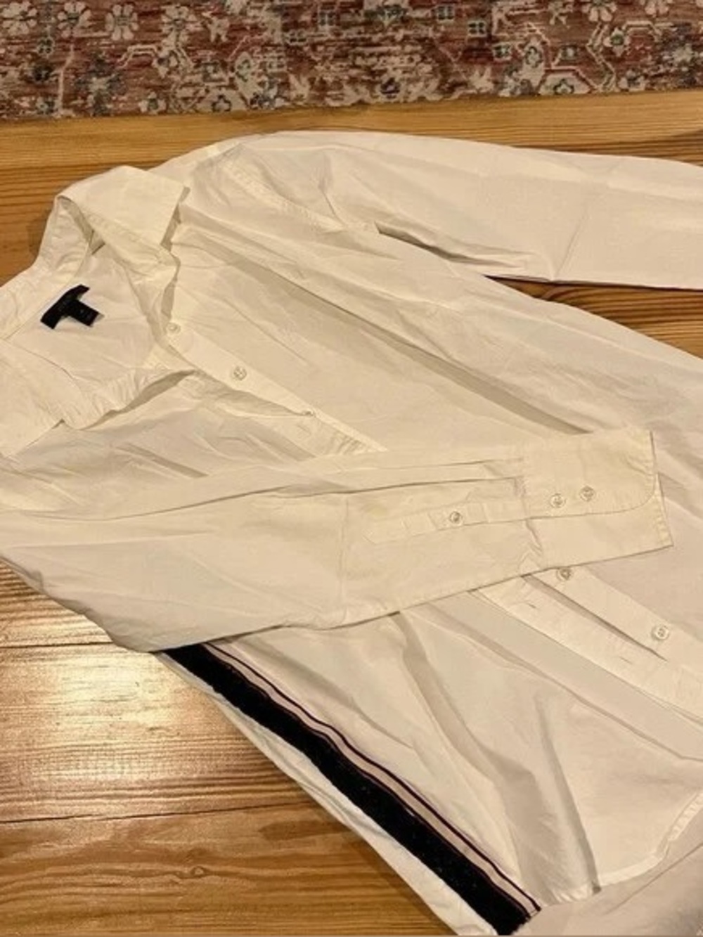 J Crew Classic White Women's Button-Down Shirt with Side Trim sz 14 - Picture 10 of 11